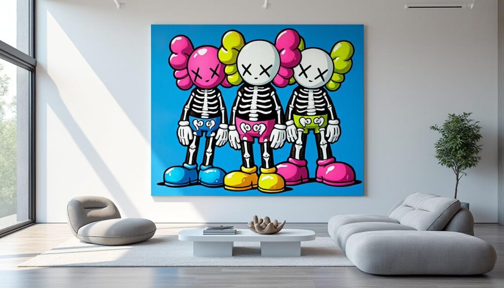 découvrez notre sélection exclusive de tableaux kaws, œuvres emblématiques alliant street art et pop art, disponibles à l'achat en ligne pour sublimer votre intérieur.